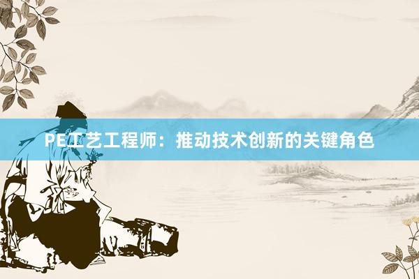 PE工艺工程师：推动技术创新的关键角色